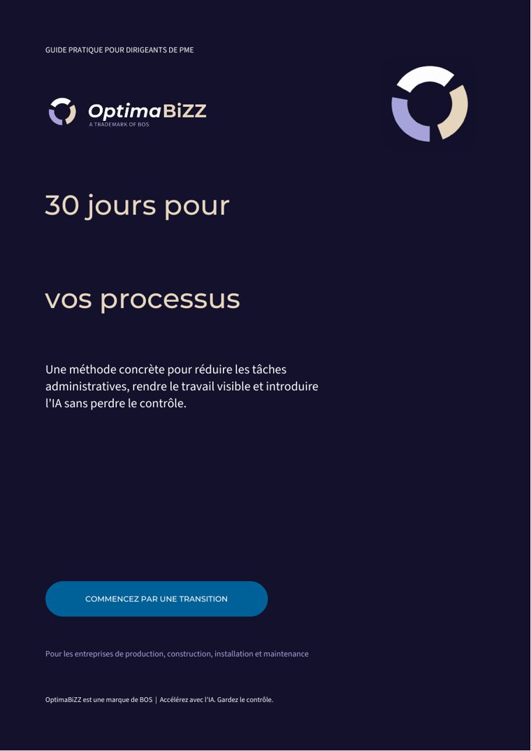 Couverture du guide « 30 jours pour vos processus » d'OptimaBiZZ