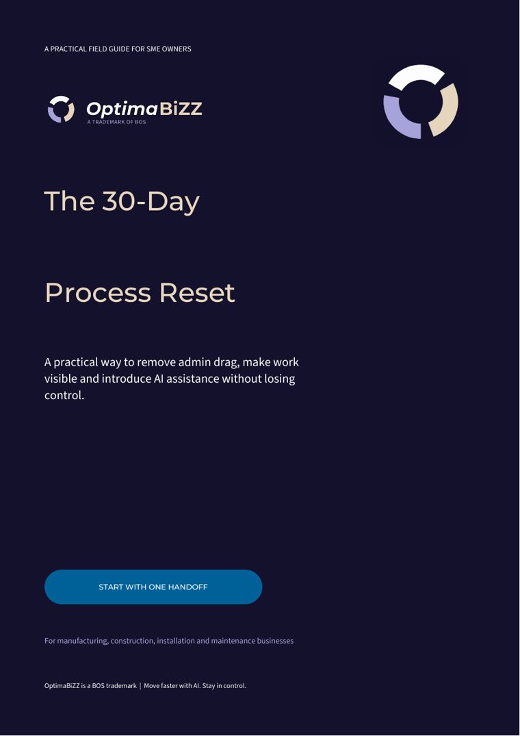 Cover of the OptimaBiZZ guide 'The 30-Day Process Reset'